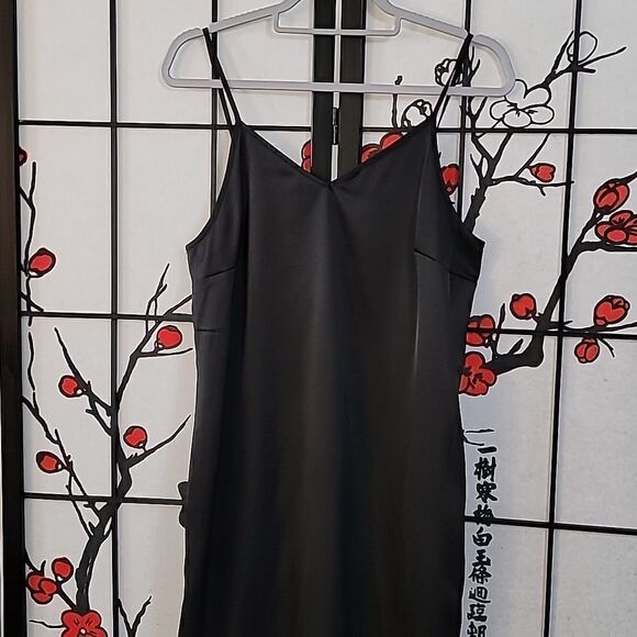 Sam Edelman Spaghetti Strap Black Slip Dress. - Picture 2 of 10